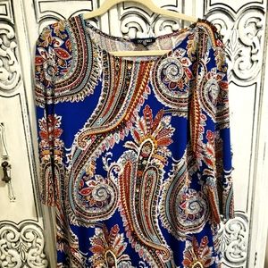 Roz & ali blue paisley swing dress